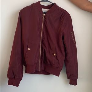 Burgundy Bomber Jacket
